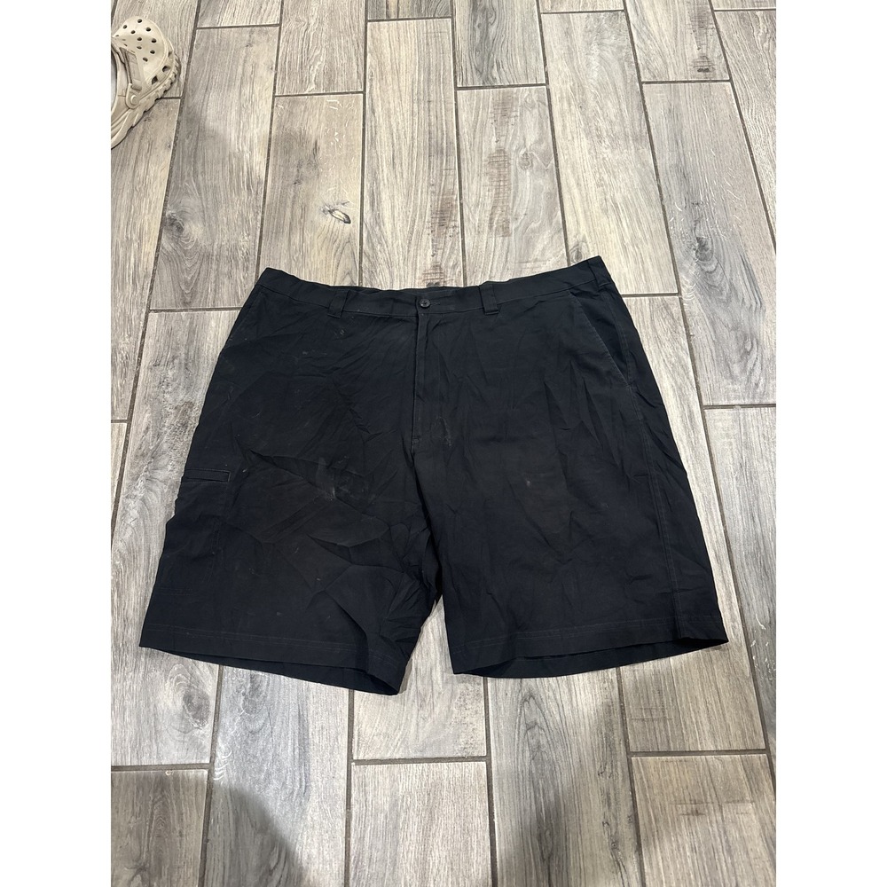 PRO SERIES Men's Black Flat Front Cargo Shorts Size 40 Polyester Golf Casual